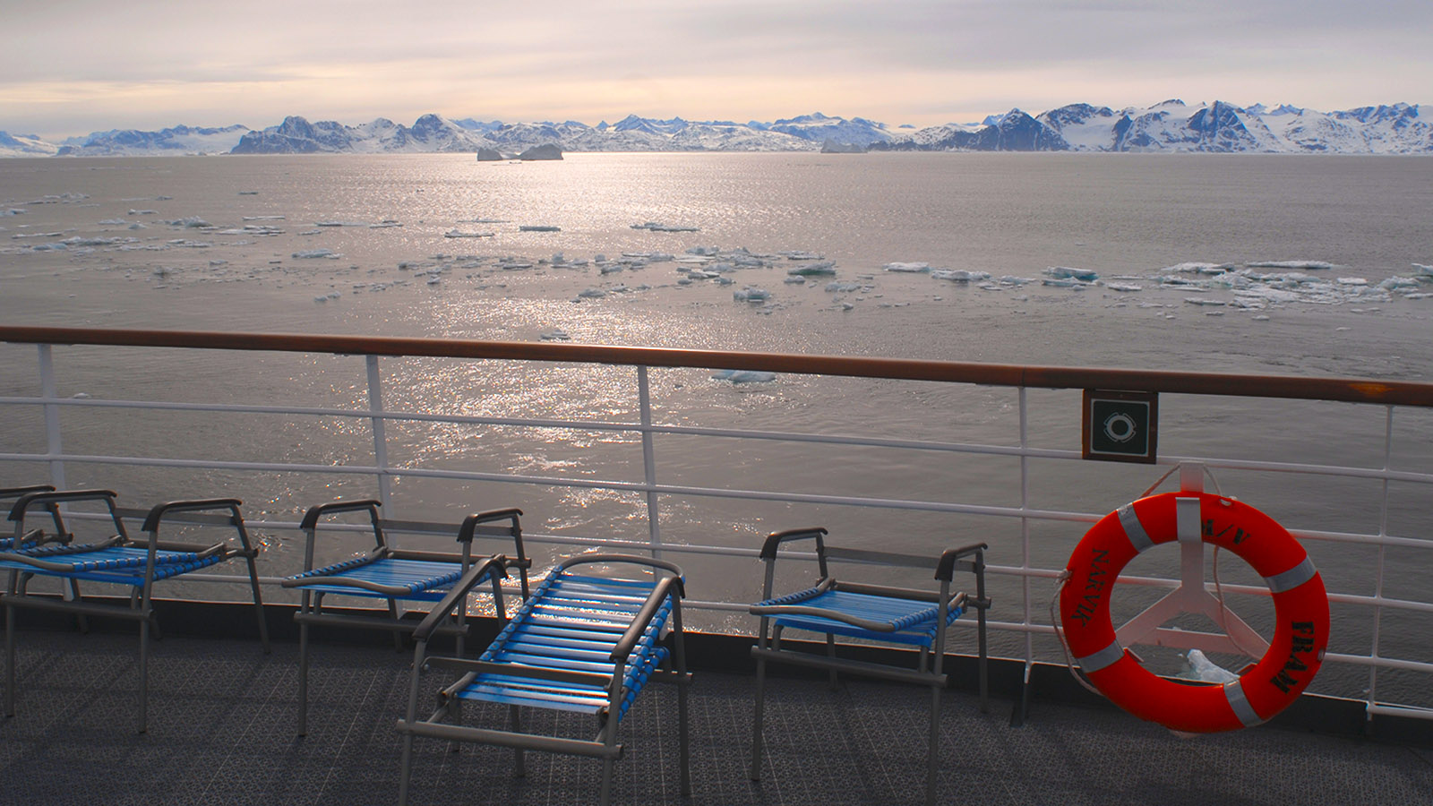 Grönland mit MS Fram: Abendstimmung in der Arktis. Foto: Hilke Maunder