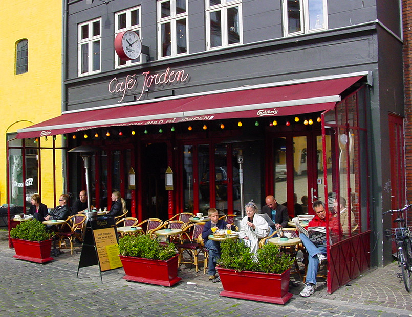 Café Jordan im Lateinerviertel von Aarhus