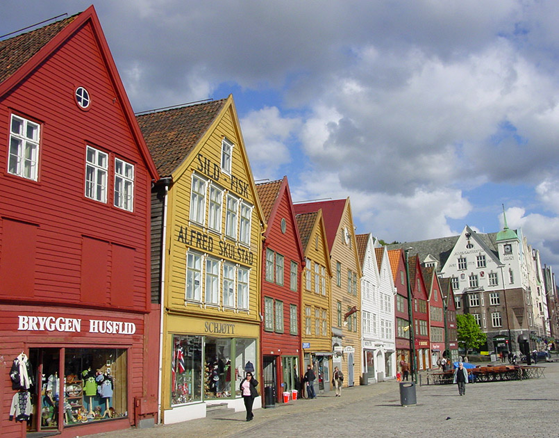 Die alten Hansekontore am Bryggen von Bergen